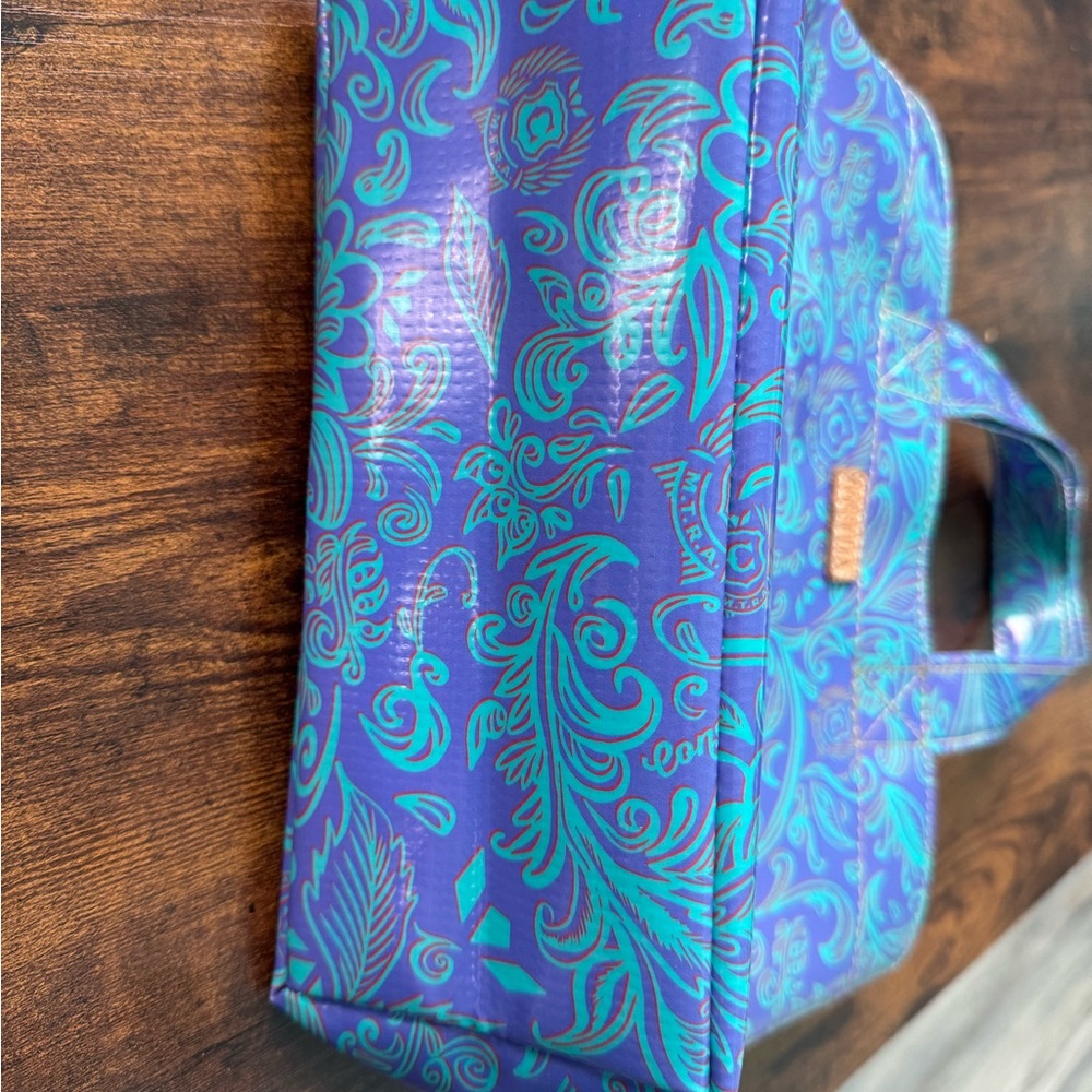 Consuela Turquoise & Teal Floral Pattern Grab n Go Tote - Picture 2 of 4